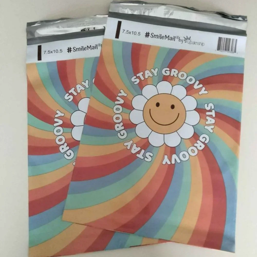 20 Pcs Stay Groovy Designer Poly Mailers 7.5